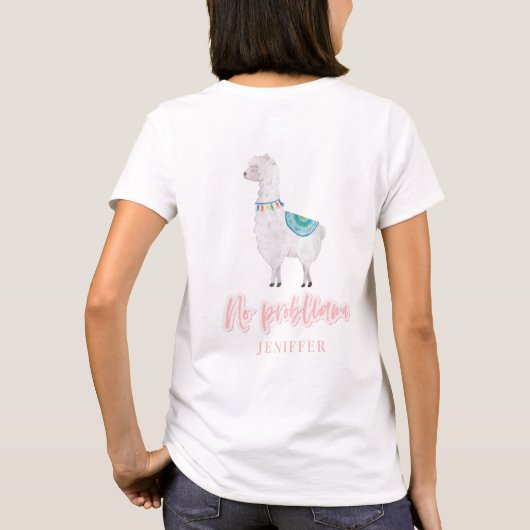Geen probleem met t-shirt voor lama (Achterkant)
