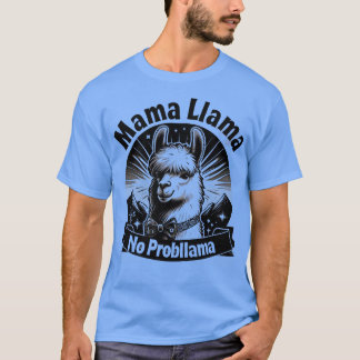 GEEN PROBLLAMA Retro Funny Llama Alpaca Graphic T-shirt