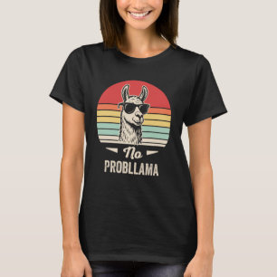 Geen Probllama Retro Llama Humor Ontwerp T-shirt