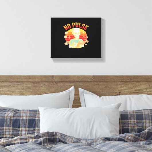 Geen Pulse Skeleton Nurse Grappig Medisch Hallowee Canvas Afdruk (Insitu (Slaapkamer))