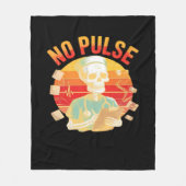 Geen Pulse Skeleton Nurse Grappig Medisch Hallowee Fleece Deken (Voorkant)