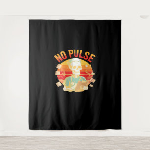 Geen Pulse Skeleton Nurse Grappig Medisch Hallowee Wandkleed