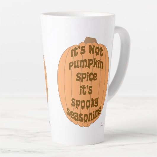 Geen Pumpkin Spice Funny Spooky Slogan Latte Mok (Rechterhoek)