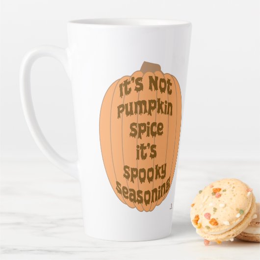 Geen Pumpkin Spice Funny Spooky Slogan Latte Mok (In situ)