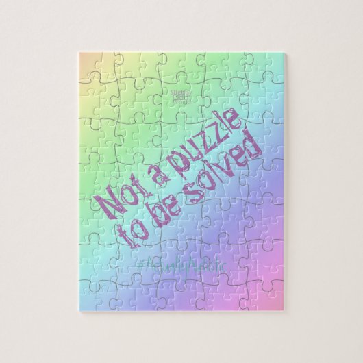 'Geen puzzle' autisme Acceptatie, pasteelregenboog Legpuzzel (Verticaal)