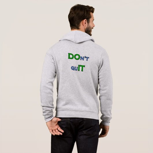 Geen quIT-Mannen volledig-Zip Hoodie (Achterkant volledig)