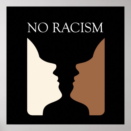 Geen racisme met rubines vase poster (Voorkant)