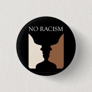 Geen racisme met rubines vase ronde button 3,2 cm