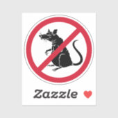 Geen ratten verboden teken sticker (Vel)