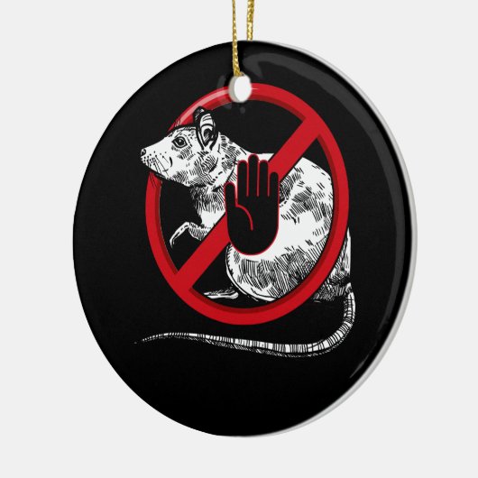 Geen rattenteken Stop Snitching Pest Control Cool  Keramisch Ornament (Links)