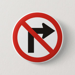 Geen rechtdraaien ronde button 5,7 cm