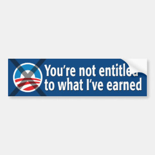 GEEN rechten: Anti-Obama-Bumpersticker Bumpersticker