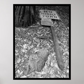 geen rechtse bocht poster