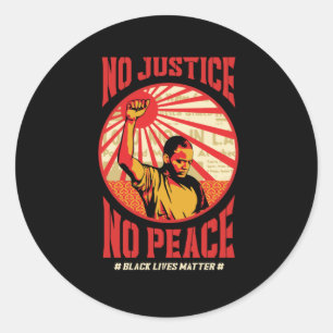 geen rechtvaardigheid geen vrede ronde sticker