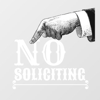 Geen Reclame Wijzende Hand Manicule Raamsticker