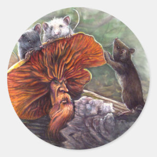 Geen recurrente Fantasy Art-T-shirt Ronde Sticker