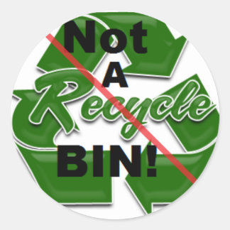 Geen Recyclen bak! Ronde Sticker
