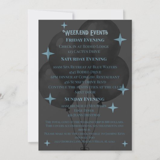 Geen regels Alleen Texas Bachelorette Party Uitnod Kaart (Achterkant)