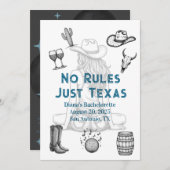 Geen regels Alleen Texas Bachelorette Party Uitnod Kaart (Voorkant / Achterkant)
