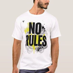 Geen Regels Gele Sprankelende Graffiti Streetwear T-shirt