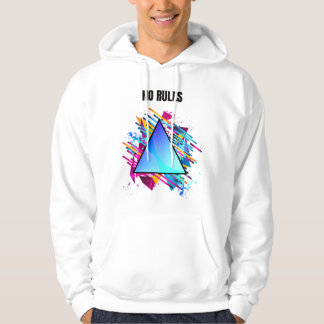 GEEN REGELS – Neon Geometrische Stijl Hoodie
