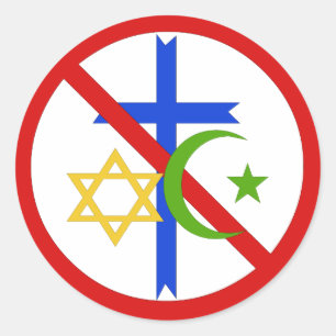 Geen religie ronde sticker