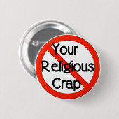 Geen religieuze krap ronde button 5,7 cm (Voorkant /achterkant)