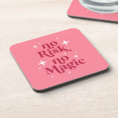 Geen risico Geen magisch roze Bier Onderzetter (Linkerzijde)