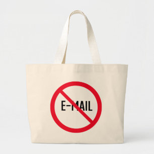 Geen rode cirkelteken voor e-mail Jumbo-Canvas t Grote Tote Bag