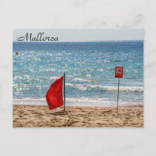 Geen rode vlag zwemmen op het strand - Mallorca Briefkaart