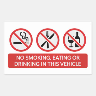 Geen Roken Geen Eten Geen Drinken Rechthoekige Sticker