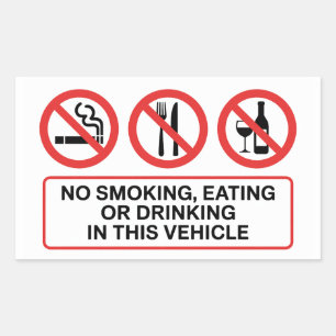 Geen Roken Geen Eten Geen Drinken Rechthoekige Sticker
