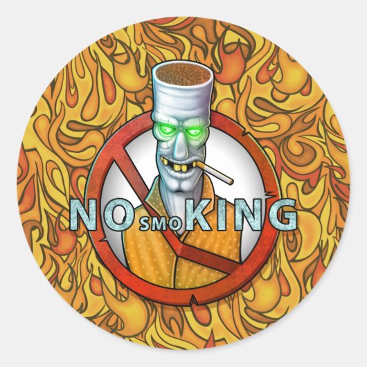 geen roken - grappig sigaret ronde sticker (Voorkant)