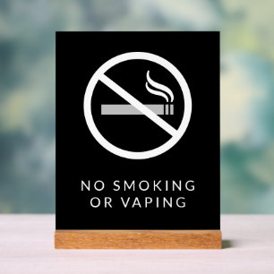 Geen roken of vaping teken acryl bord