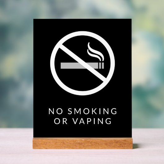 Geen roken of vaping teken acryl bord (Neutraal)