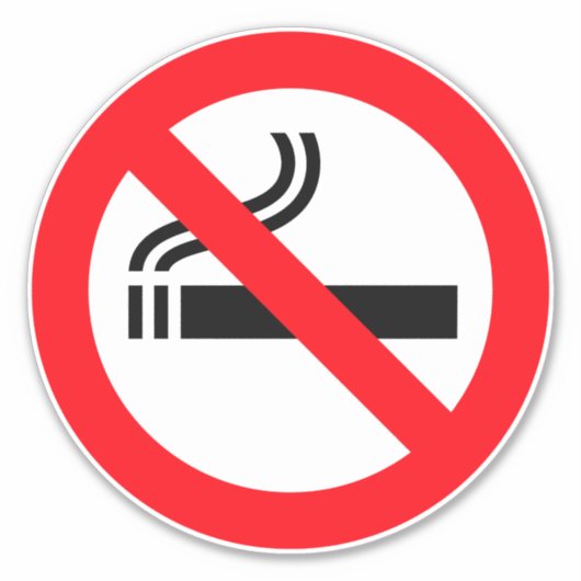 Geen roken sticker (Voorkant)