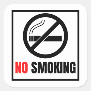 Geen roken vierkante sticker