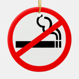 Geen rokersymbool keramisch ornament