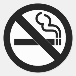 Geen rokersymbool ronde sticker
