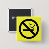 Geen rokersymbool vierkante button 5,1 cm (Voorkant /achterkant)