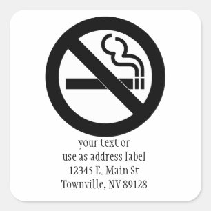 Geen rokersymbool vierkante sticker