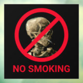 Geen rokerteken met Van Gogh Skull Artwork Raamsticker (Vel 3)