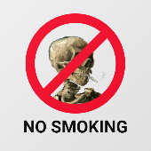 Geen rokerteken met Van Gogh Skull Artwork Raamsticker (Vel)