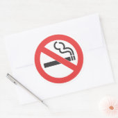 Geen rokerteken ronde sticker (Envelop)