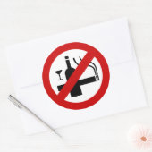 GEEN rookalcohol ⚠ Thaise ⚠ Ronde Sticker (Envelop)