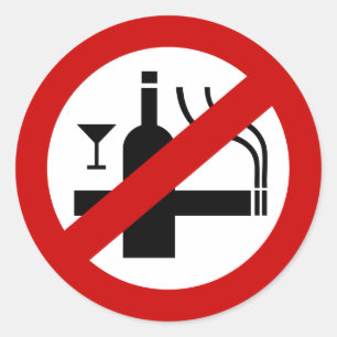 GEEN rookalcohol ⚠ Thaise ⚠ Ronde Sticker