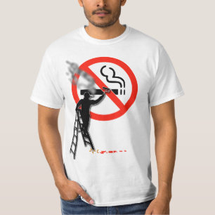Geen rooksymbool...met roken van de schilder t-shirt