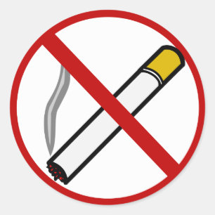 Geen rookteken Sigarette Tobacco Symbool Ronde Sticker