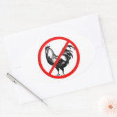Geen Rooster? Ovale Sticker (Envelop)