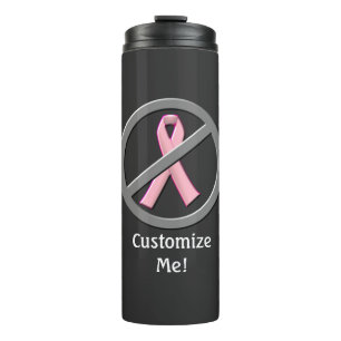 Geen roze borstkanker ribbons waterflacon meer thermosbeker